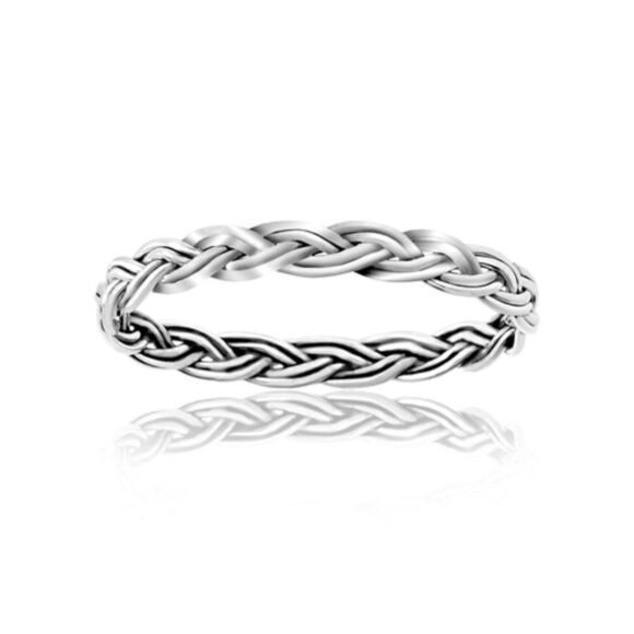 Bliss Fine Jewelry New Twisted Ring in ,925 Solid Sterling Silver Size 6 - Picture 1 of 6